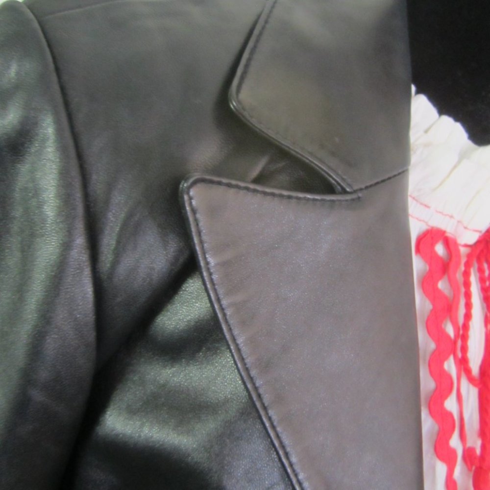 Bebe - Black Leather Three Button Closure Soft Le… - image 4